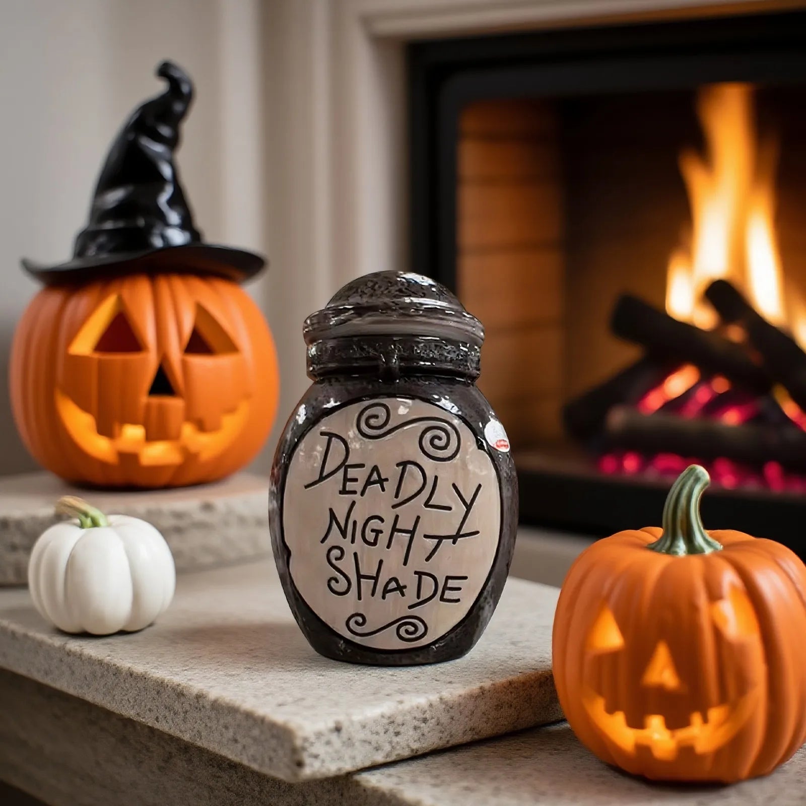 THE Before Christmas Sally's Deadly Night Shade Jar Ceramic Candle