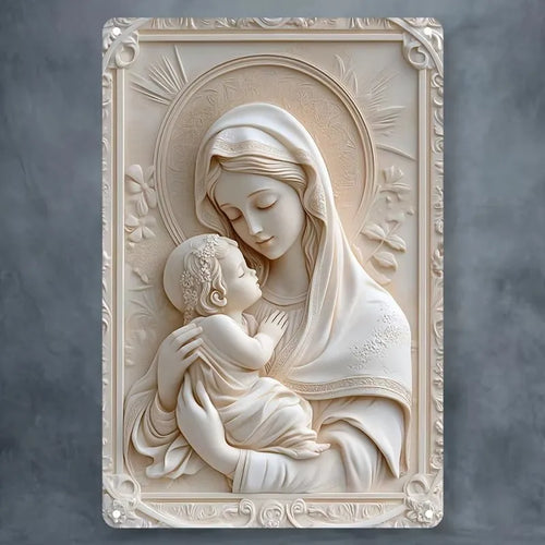 1pc 8x12" Vintage Aluminum Wall Art - Guadalupe Virgin Mary Retro