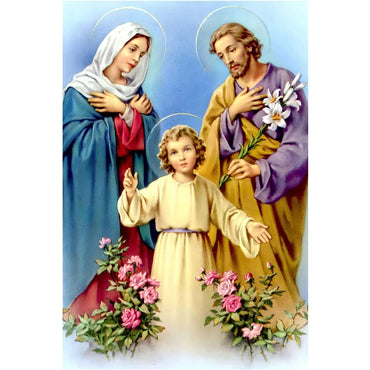 Christian Holy Family Canvas Wall Art Blessed Mother Virgin Mary with