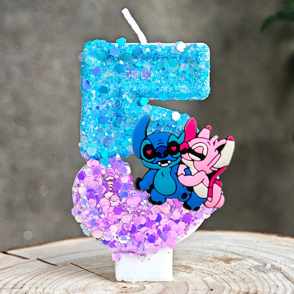 Lilo & Stitch Candle Number 0-9 Anime Digital Stitch Angel Children