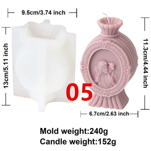 Catholic Statue Pillar Candle Mould DIY Sculpture Portrait Face Mold