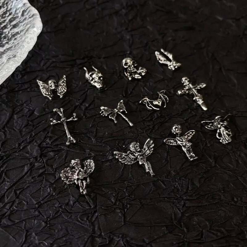 10pcs Gothic Punk Style Nail Art Charms Antique Silver Alloy  Jesus
