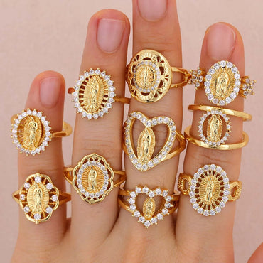 Classic Versatile Geometric Shape White Zircon Plated Gold Copper