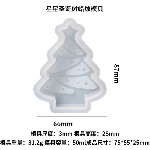 3D Christmas Tree Candle Silicone Mold DIY Christmas Candle Making Kit