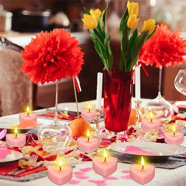 9pcs Heart-Shaped Scented Tea Candles Set Wedding Supplies Romantic