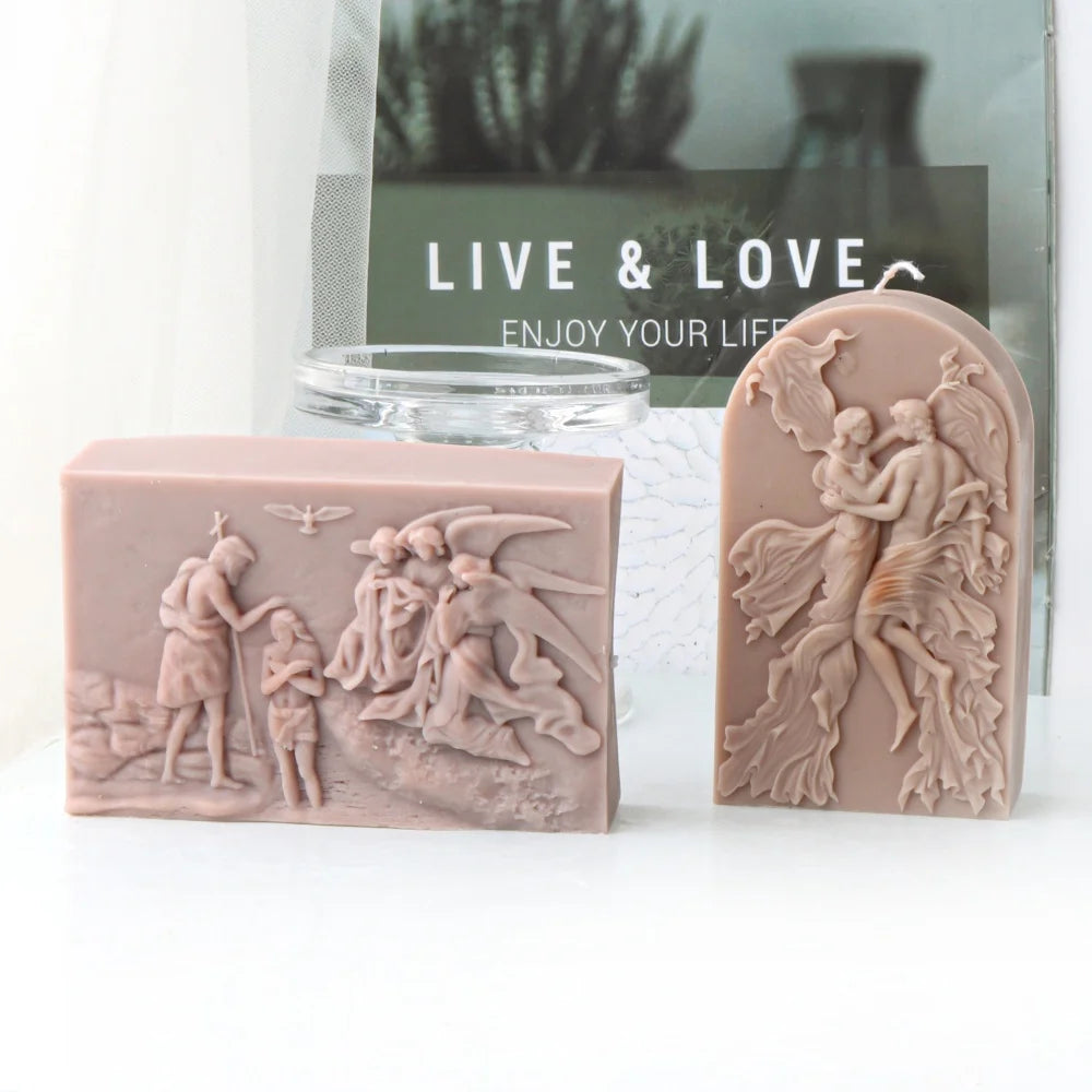 3D Crucifix Jesus Silicone Candle Mold Religious Cross Catholic