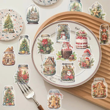 50PCS Christmas Bottle Stickers Aesthetic Skateboard Laptop Guitar