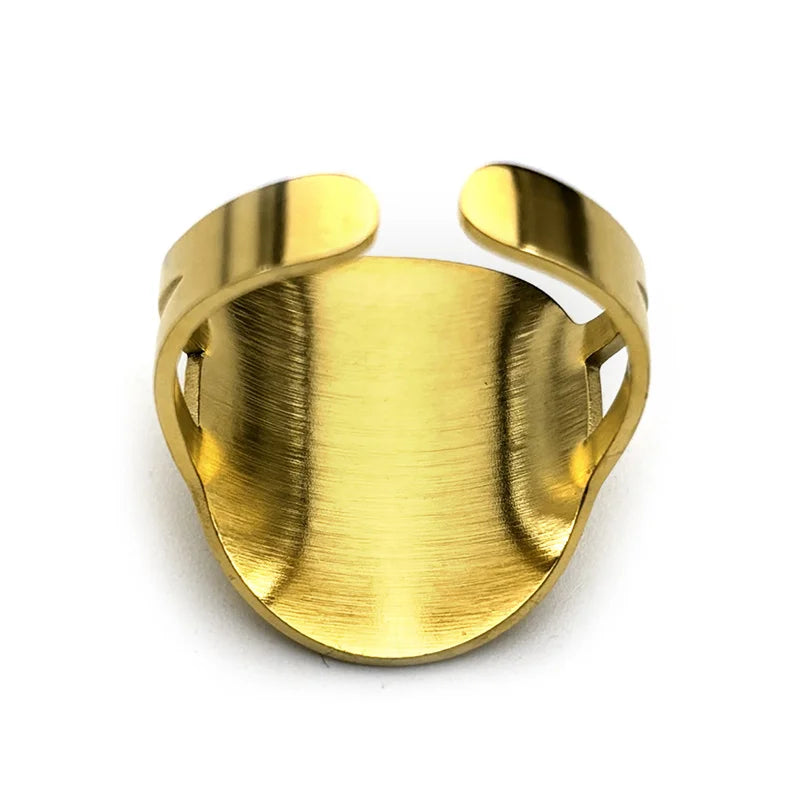 Saint Michael Protect Us Rings for Women Men Stainless Steel Gold