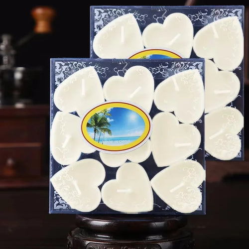 9pcs Heart-Shaped Scented Tea Candles Set Wedding Supplies Romantic