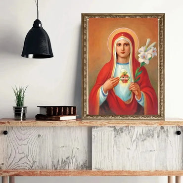Canvas Painting Catholic Vintage Art Jesus Virgin Mary Posters Wall
