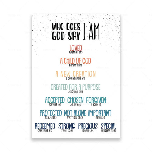 Kids Scripture Bible Print Ten 10 Commandments Wall Art Canvas Poster