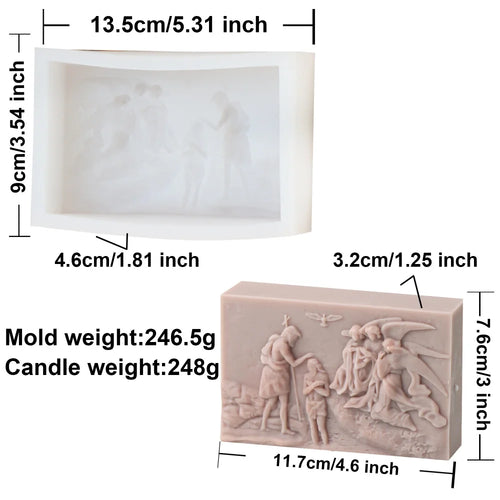 3D Crucifix Jesus Silicone Candle Mold Religious Cross Catholic