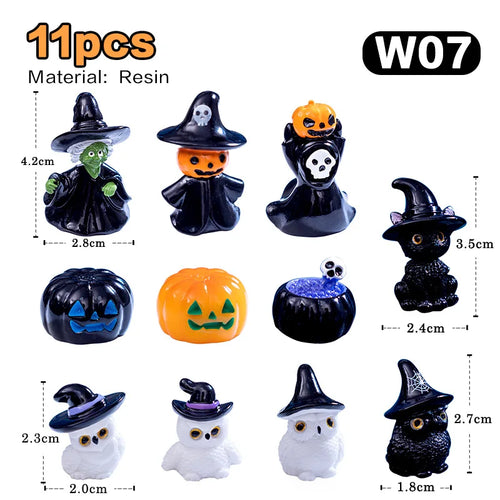 Halloween Witch Little Monster Owl Bat Ghost Skeleton Candle Figurine