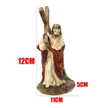 1pc Crucifix Statue Jesus Cross Resin Statue Christ Figure Catholic