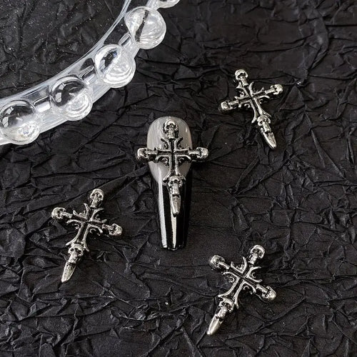 10pcs Gothic Punk Style Nail Art Charms Antique Silver Alloy  Jesus