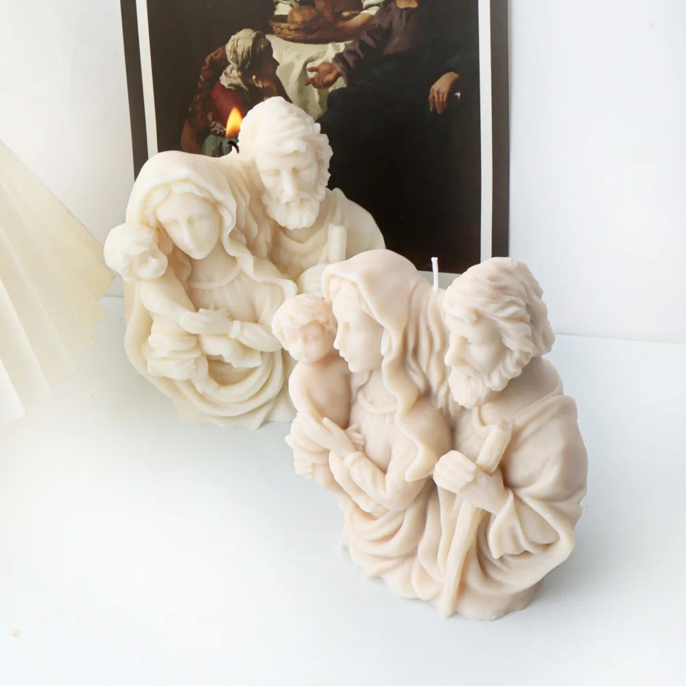Catholic Jesus Family Candle Silicone Mold DIY Jesus Virgin Mary