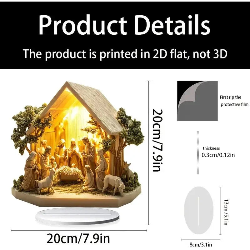 !!2025 Desktop Decor Family Statue Jesus Tree Of Life Newborn Acrylic