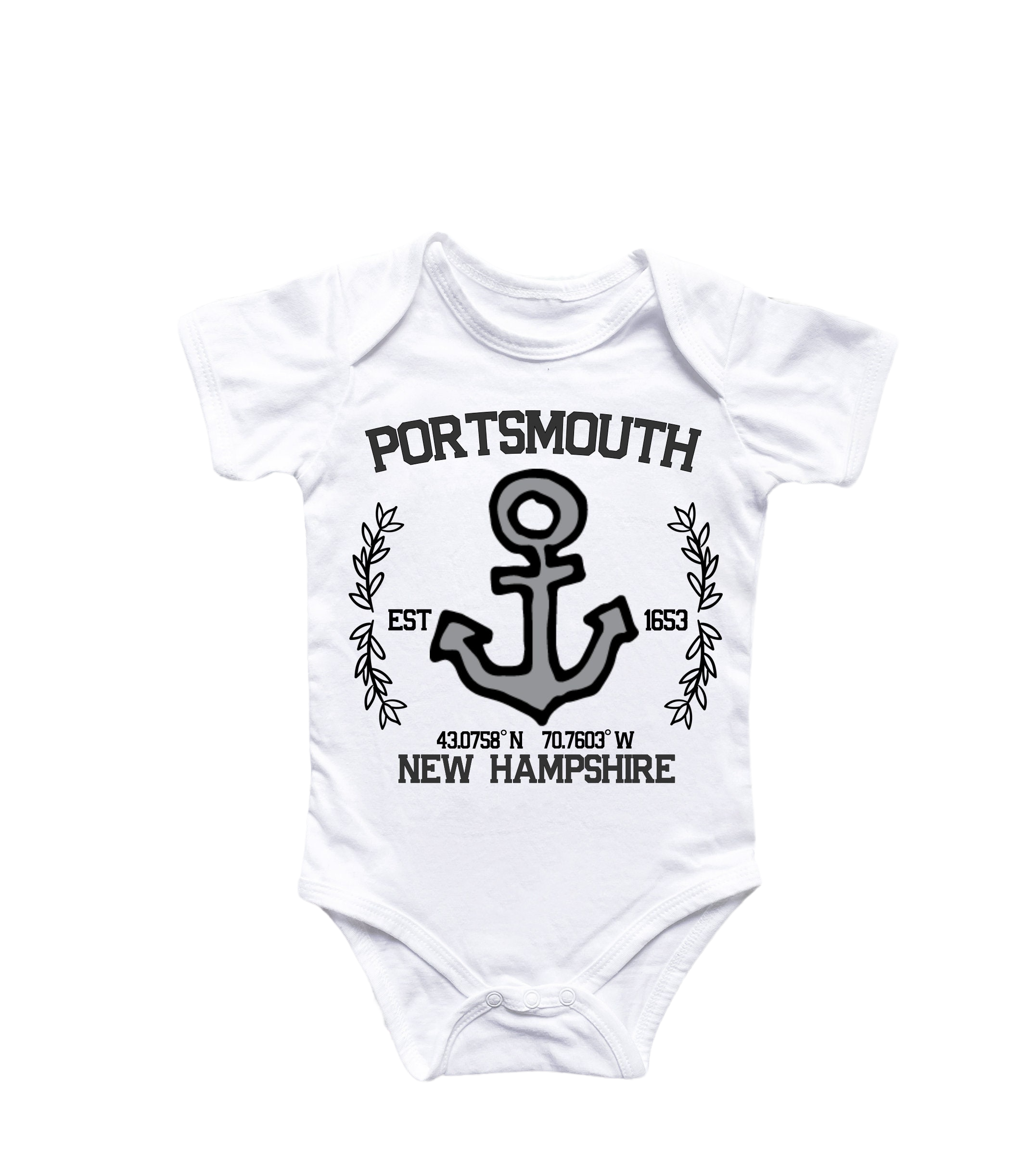 Portsmouth New Hampshire - Baby Boy Girl Clothes Infant Bodysuit Funny