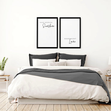 First anniversary gifts | set of 2 bedroom wall prints