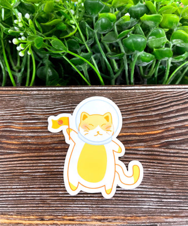 Astronaut Cat Sticker |Sticker or Magnet