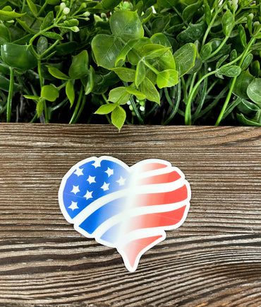 American Flag Heart Sticker |Sticker or Magnet