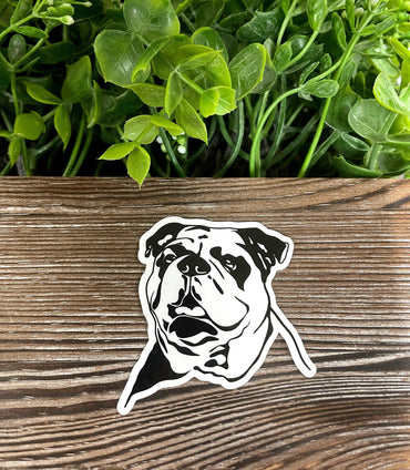 Bulldog Sticker, Black and White |Sticker or Magnet