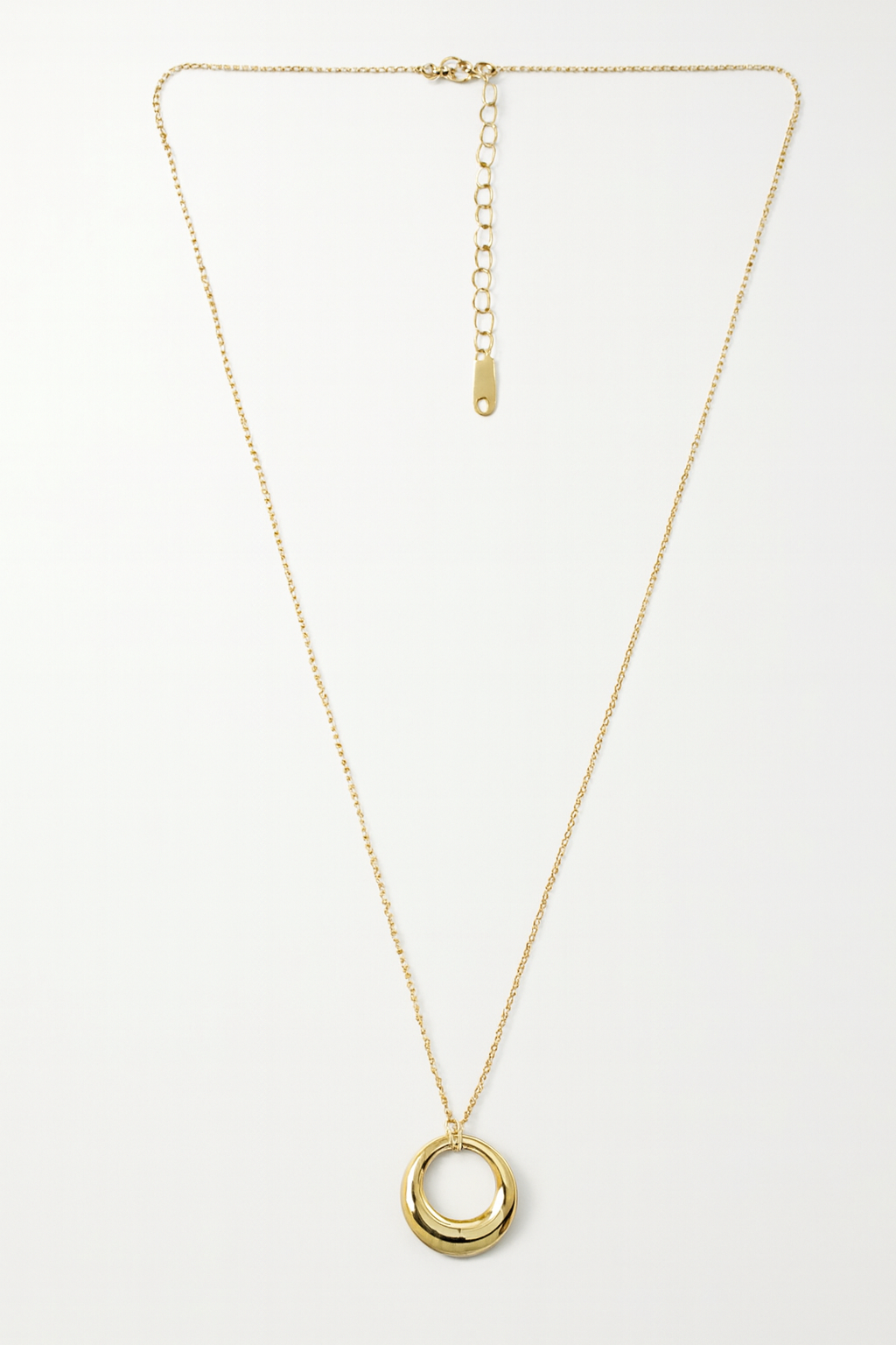 Minimalist Gold Necklace with Interlocking Circle Pendant