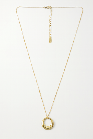 Minimalist Gold Necklace with Interlocking Circle Pendant