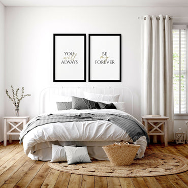 First anniversary gift for couple | set of 2 wall art prints for