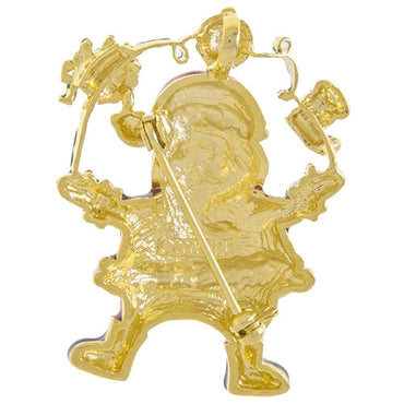 Christmas Jewelry Holiday Enamel Jolly Santa Gift Accent Brooch Pin