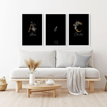 Anniversary gift for one year | set of 3 wall art prints