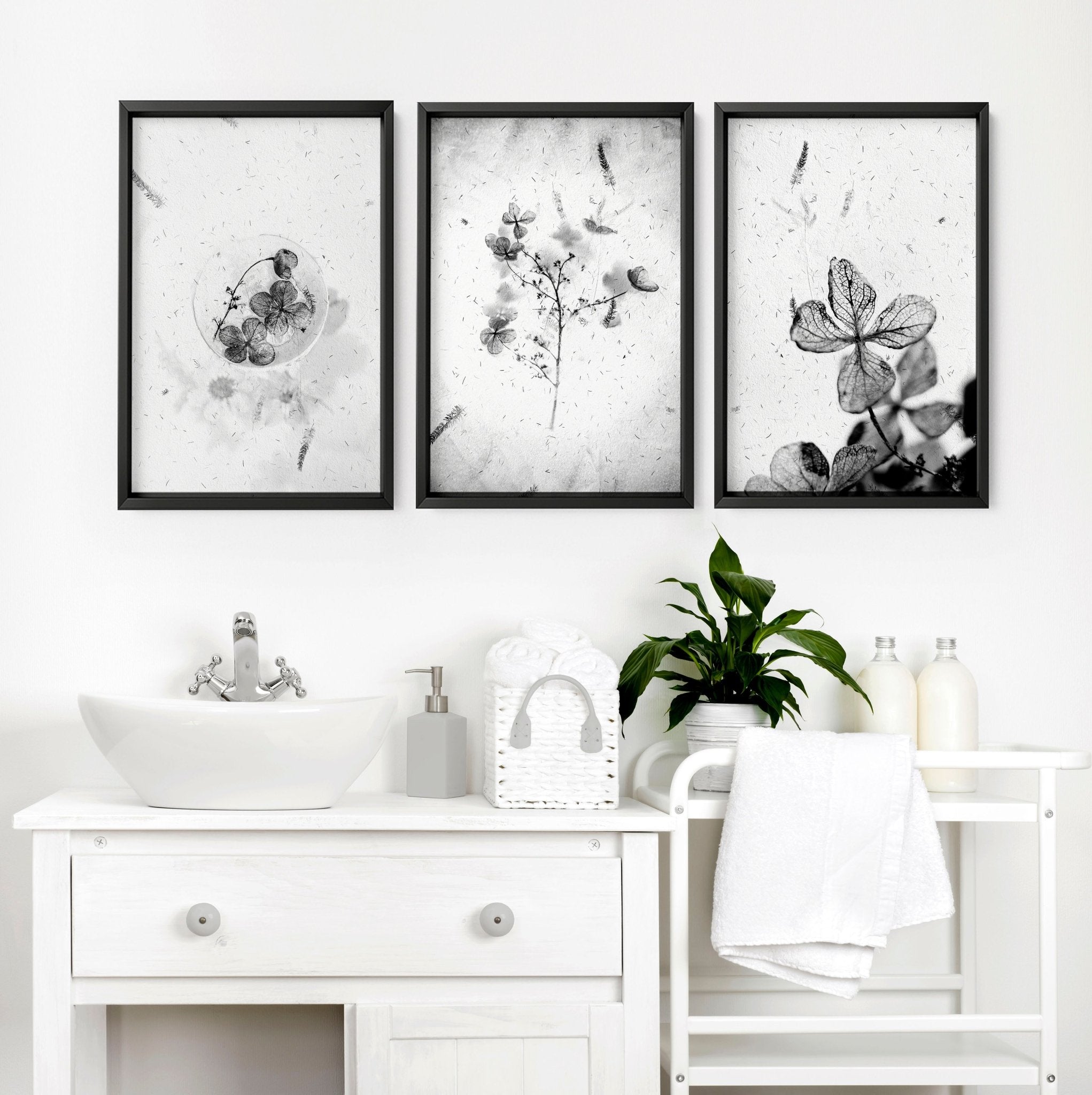 Modern bathroom wall decor ideas | Set of 3 wall art prints