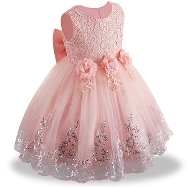 2019 summer infant Baby Girl Dress Lace white Baptism Dresses for