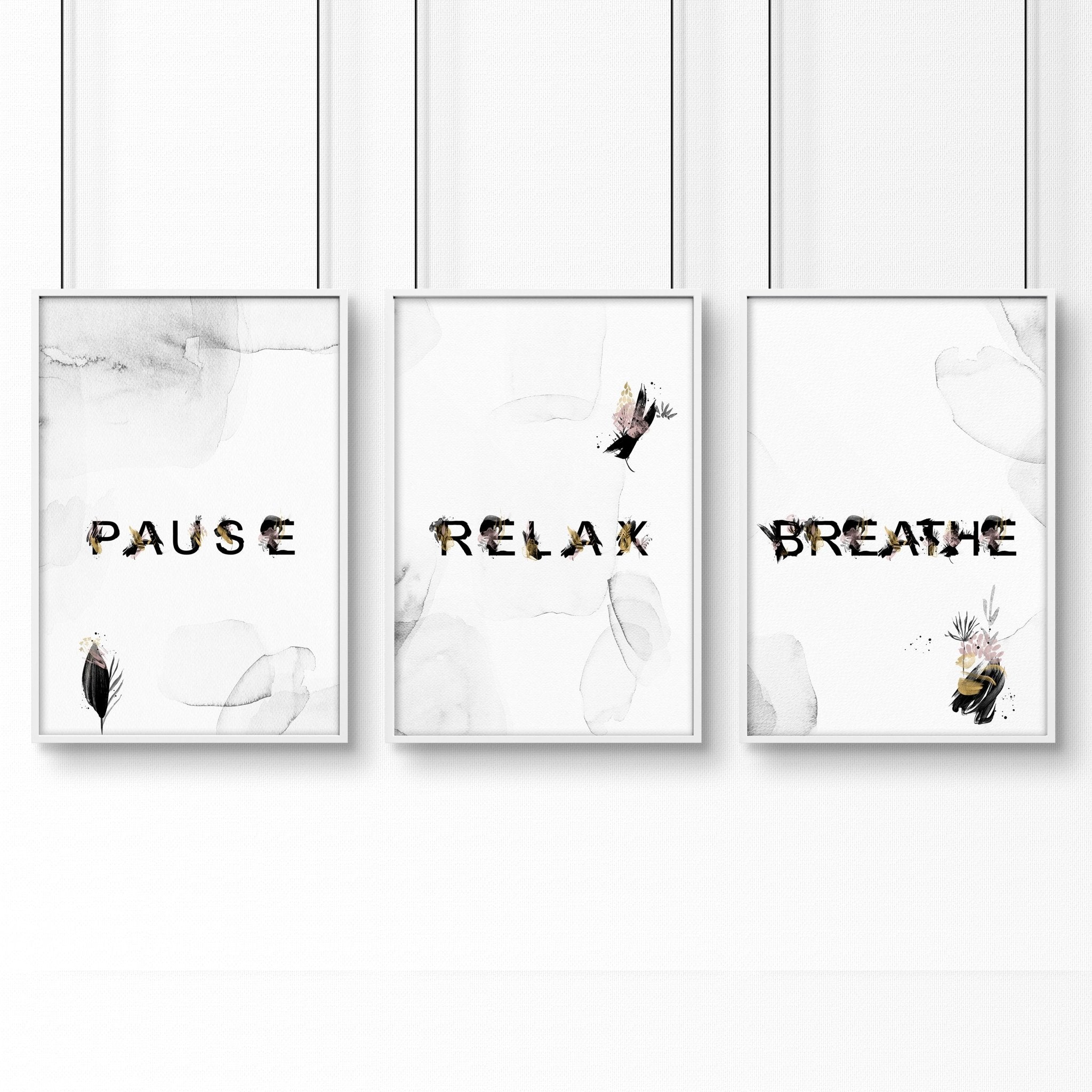 Wall decor for bathroom | set of 3 relaxing wall art