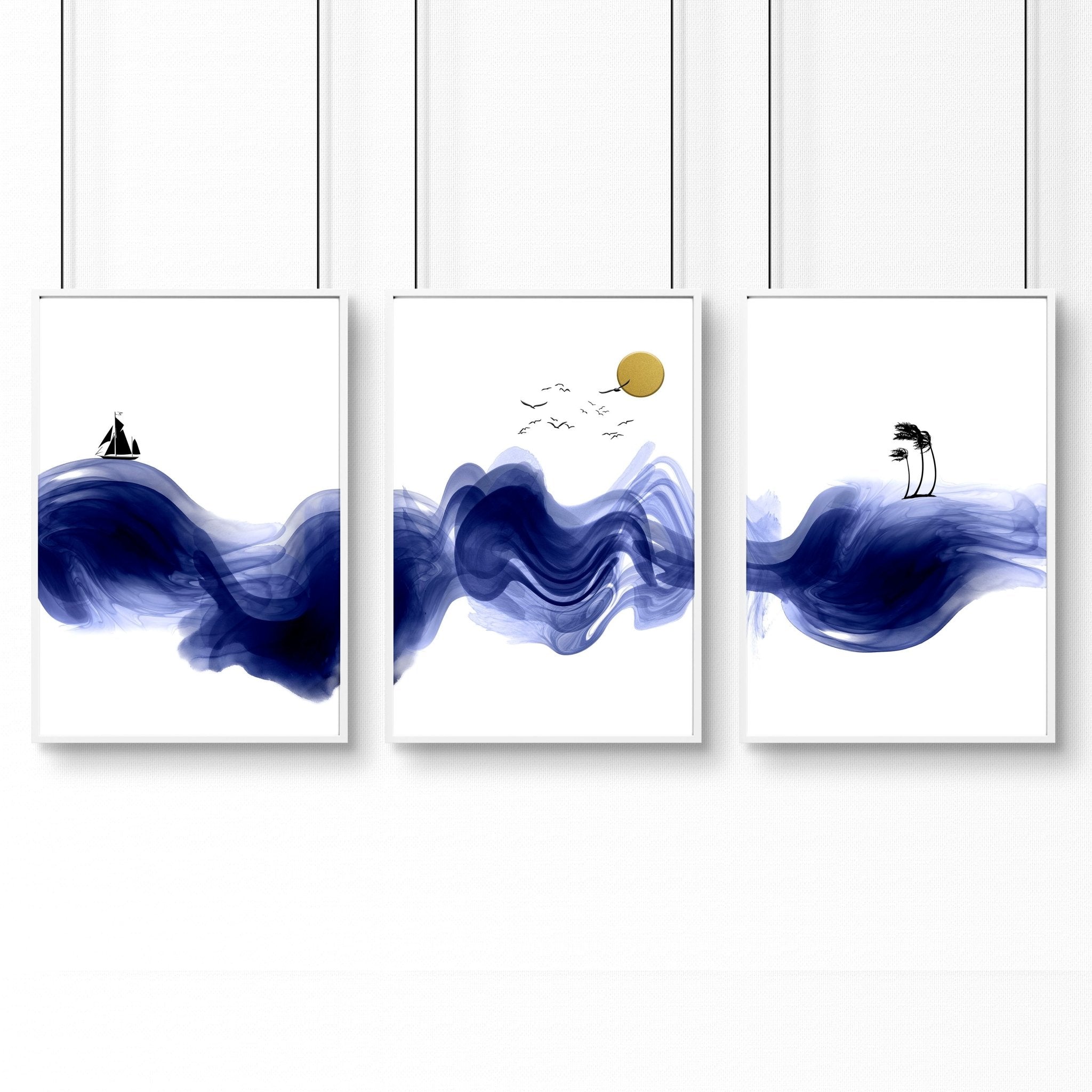 Wall decor Nautical | set of 3 unique wall art prints
