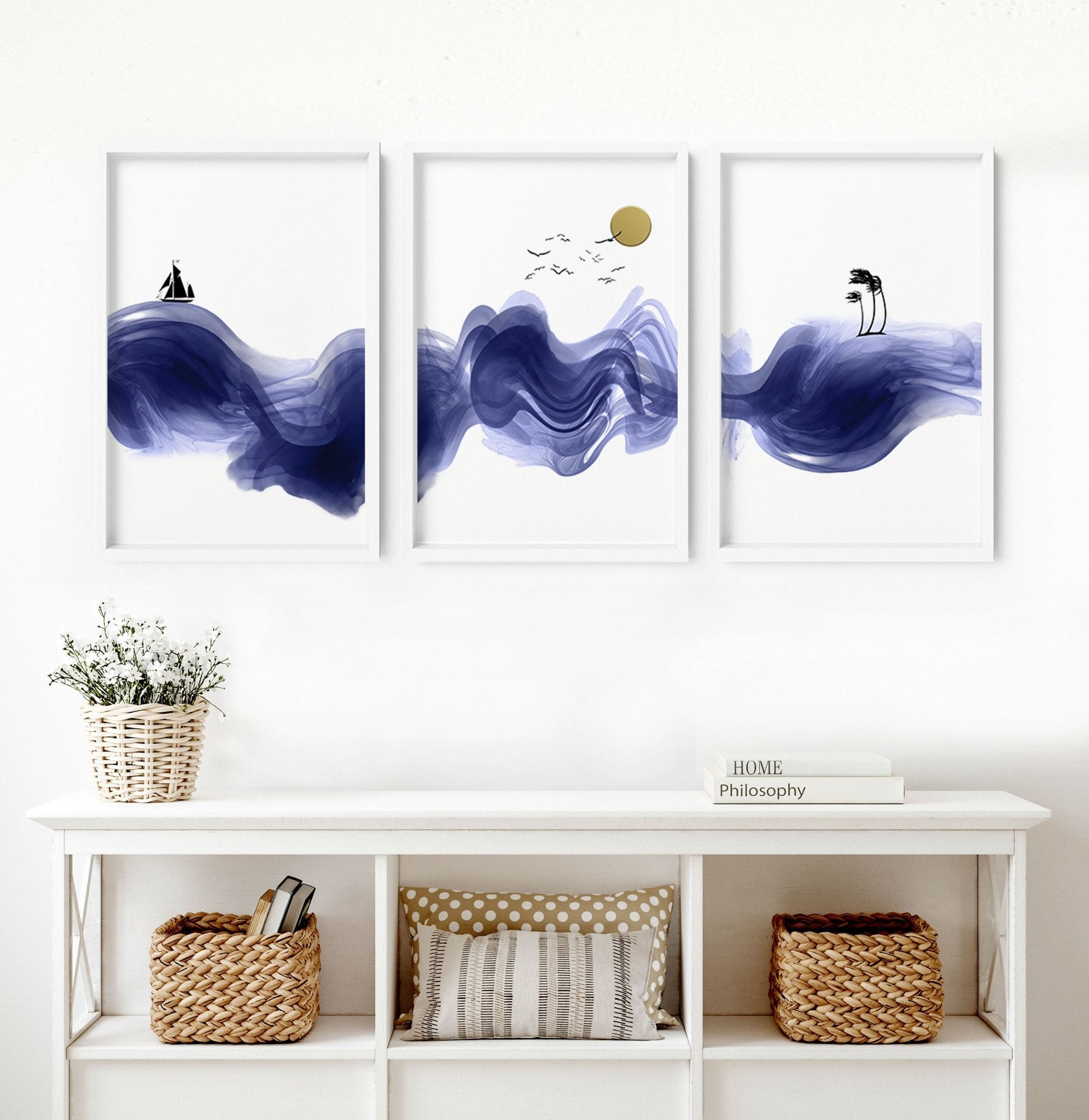 Wall decor Nautical | set of 3 unique wall art prints